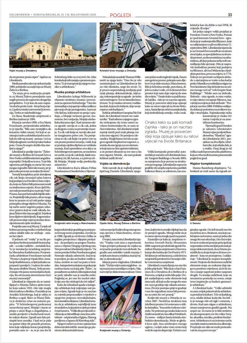 nadazdravic's tweet image. #DanielLibeskind, 
#accordéoniste &amp;amp; #architecte, 
#démocratie du #cristal
#Oslobođenje #Sarajevo