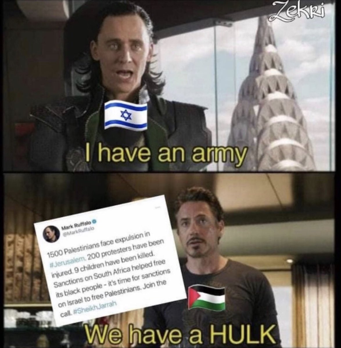 We have a HULK ! 🇵🇸✊🏻 <a href="/MarkRuffalo/">Mark Ruffalo</a>