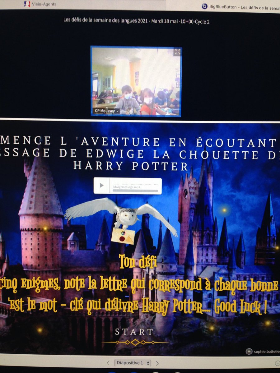 La semaine des langues continue avec le défi cycle 2 et les classes en direct qui aide la chouette Harry Potter à résoudre 5 énigmes . Congratulations à toutes les classes et à celles qui le feront en différé faute de connexion . #oserleslangues