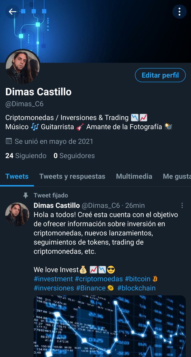 Dimstealth's tweet image. Hola! Las personas que estén interesadas en el mundo de las inversiones en criptomonedas... Pueden seguirme en esta cuenta 🙂 @Dimas_C6