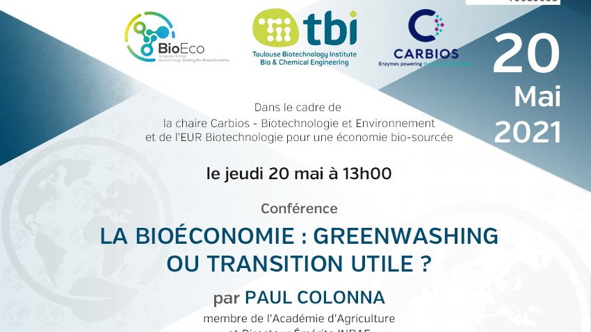 🗓️📢May, 20th 2021📢🗓️@Carbios &amp; <a href="/EBioeco/">BioEco Graduate School</a> organize a #conference about #bioeconomy. 
To participate👉 insa-toulouse-fr.zoom.us/j/98848032306 
♻️#SustainableDevelopment #circulareconomy ♻️