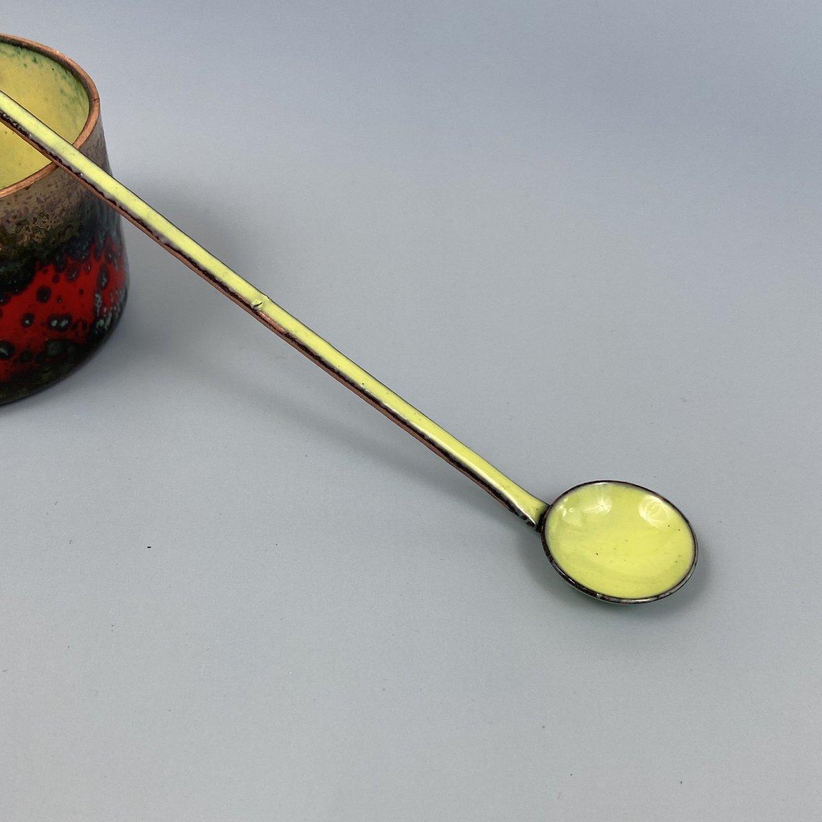 MaisyPlum2's tweet photo. Lime Green Copper Enamel Condiment Spoon - Mustard Spoon https://t.co/rqSGTSaM7f #UKGiftAM ##MHHSBD #EtsyUK #HandmadeHour #Inbizhour #BarSpoon https://t.co/QoUVbFyjoI