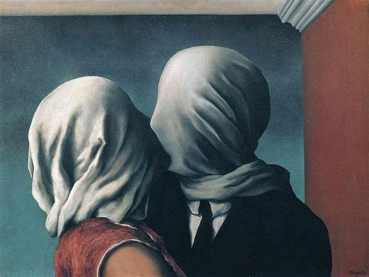 Die Nachbarn übertreiben‘s wieder mit dem Mund-Nasen-Schutz.(René Magritte, 1928)