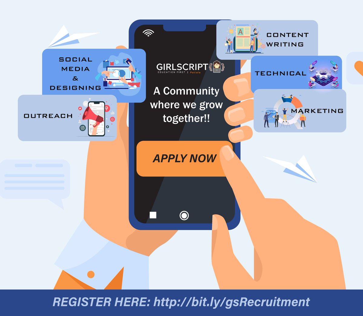 GirlscriptP's tweet photo. Girlscript Patiala Chapter is now recruiting! https://t.co/vzqACZsfjG