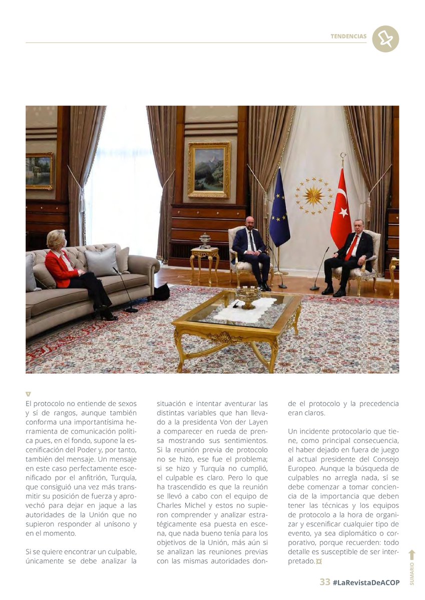 🇪🇺🇹🇷En el número 60 de #LaRevistaDeACOP
✍️🏽@SantiSRegadera y <a href="/JPedroMarfil/">J. Pedro Marfil 🇪🇺</a> realizan un minucioso análisis de la polémica sucedida en Turquía con la presidenta de la Comisión Europea <a href="/vonderleyen/">Ursula von der Leyen</a>: Comunicación, protocolo y RRII.
Descárgatelo aquí:
compolitica.com/no60-et-2-poli…