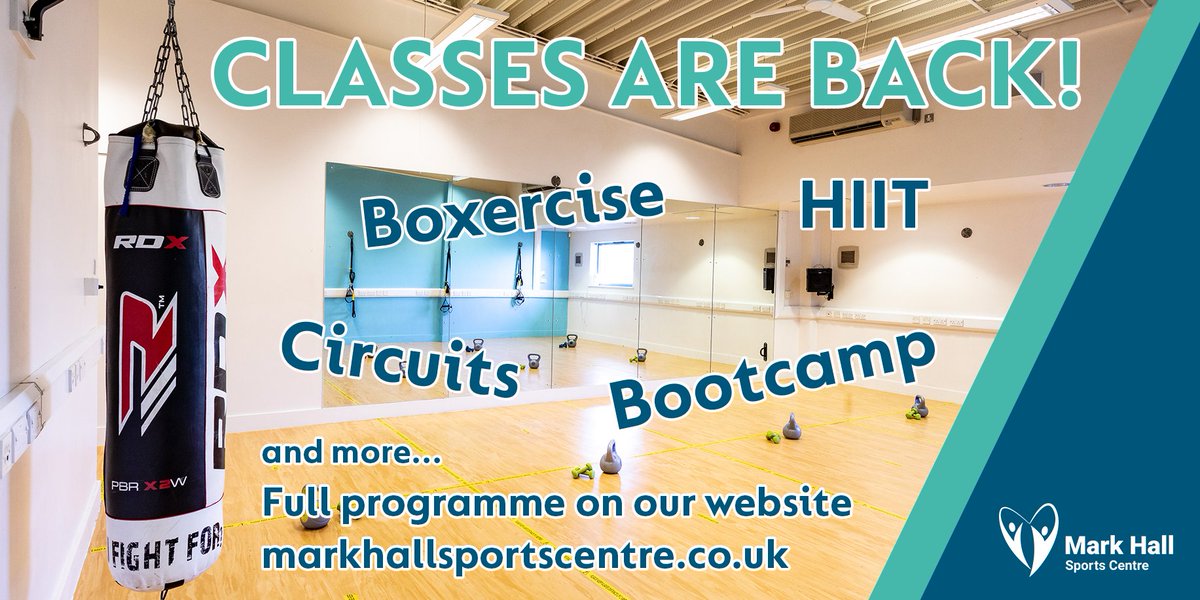 CLASSES ARE BACK!🏋️
We're really pleased to be open and offering a range of classes to suit all abilities available as part of a membership or pay as you go. See our current schedule on markhallsportscentre.co.uk <a href="/yourharlow/">Your Harlow</a> <a href="/activeharlow/">Find Your Active Harlow</a> <a href="/ActiveEssex/">ActiveEssex</a> <a href="/HarlowCouncil/">Harlow Council</a> @halfon4harlowMP