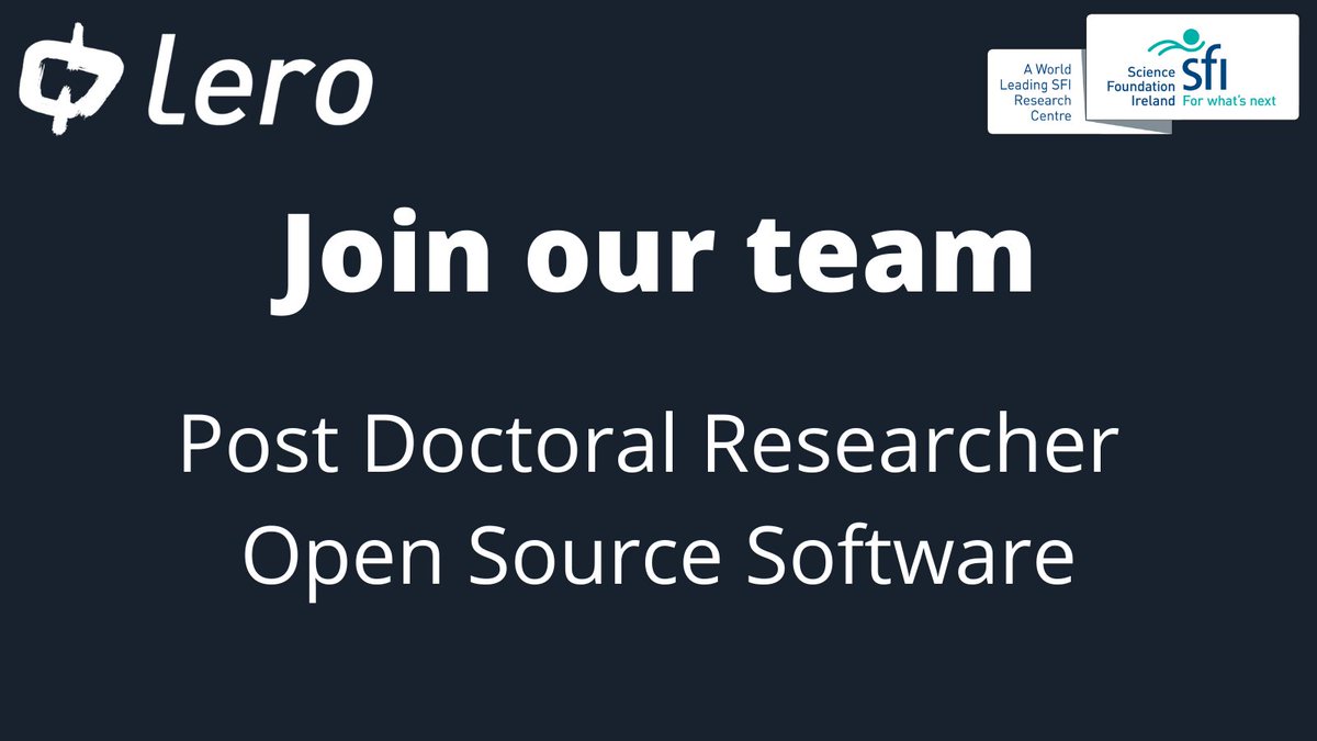 LeroCentre's tweet photo. Have you experience in #opensource? Prof. Brian Fitzgerald is recruiting 2 post-doctoral researchers in Open Source Software at Lero, the @scienceirel research centre for #Software @UL. (RTs welcome.) 
Apply today: https://t.co/xXu06p6ZSp 
#ResearchJobs #WomenInTech #WomenWhoCode https://t.co/LT5NQi9d45
