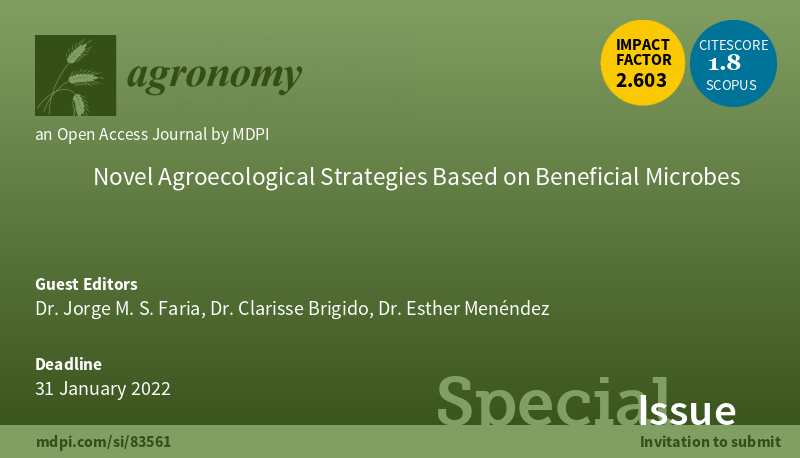 Agronomy_Mdpi's tweet photo. Special Issue "Novel #Agroecological Strategies Based on Beneficial #Microbes" is opening for submission!
✍️Guest Editor: Dr. Jorge M. S. Faria, Dr. Clarisse Brigido, Dr. Esther Menéndez
👉Find more here: https://t.co/uogviz3qV1 https://t.co/JNaCG2Tei6