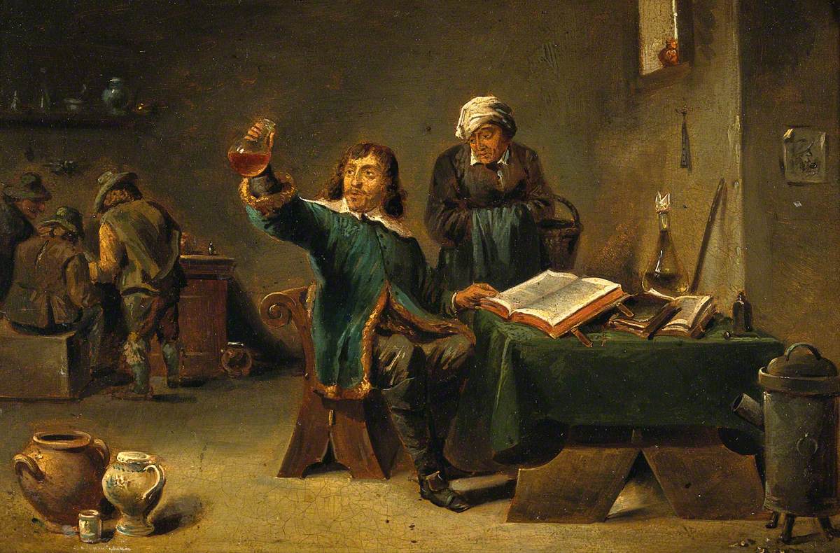 Die Biontech-Gründer Türeci und Sahin bei der Entdeckung des ersten Impfstoffs(David Teniers, um 1650)