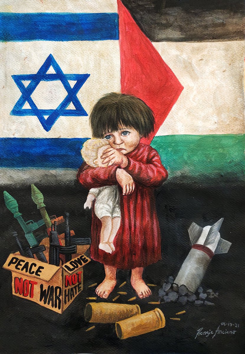 To all artist around the world I would like to challenge you to create this kind of art. Let us use our talent in art to promote peace not war, love not hate for Israel and Palestine. Let's make a difference. 
#PrayForPeace 
#PrayForIsrael 
#PrayForPalestine