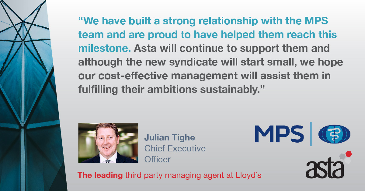 Congratulations to MPS and the Asta team on the successful transition of Lloyd's SPA 1892. We're looking forward to continuing our work with the MPS team and supporting their new full syndicate in 2022 and beyond. bit.ly/2QutH0w #lloydsoflondon