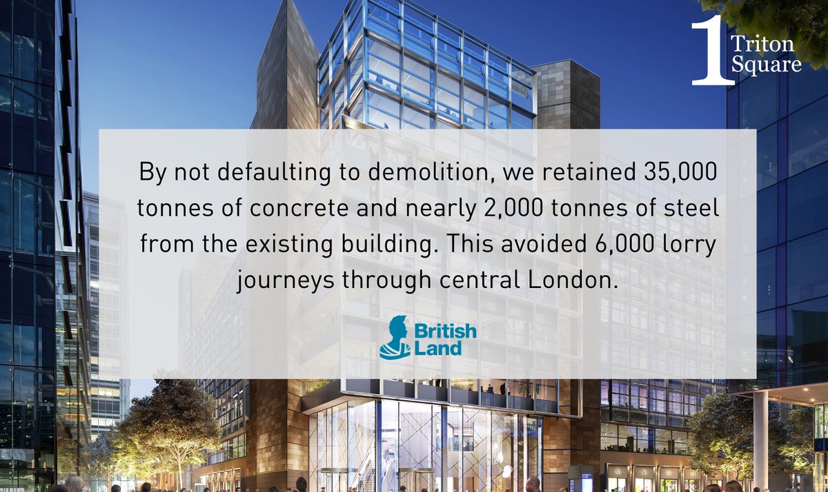 BritishLandPLC's tweet photo. 1 Triton Square was designed by @ArupGroup in the 1990s. 20 years later, we wanted to adapt the building for today’s workstyles. Find out how this commitment to re-use challenged the status quo for #redevelopments https://t.co/h1K49VZPGU #CommitAndCollaborate #BL2030 #1TS https://t.co/dsTIkr4BlK
