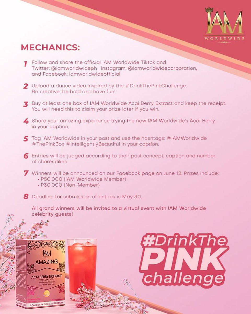 LQSocMedTeam's tweet photo. Here’s a berry amazing challenge for you! 

Full details: 

🔗https://t.co/qbdk00BROf
🔗https://t.co/ExiMFrDcoR

#IAMWorldwide 
#ThePinkBox 
#intelligentlybeautiful
#lizasoberano https://t.co/lz6yHMAcg1
