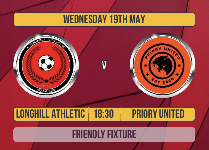 FRIENDLY FIXTURE!

We’re pleased to confirm we have agreed a friendly fixture with Hull Sunday Football League side, Priory United!

#LonghillAthletic #Friendly #TheReturn