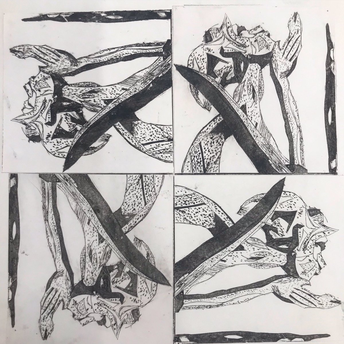 Gorgeous #heldersantos inspired intaglio prints from year 10 #year10art #year10artwork #gcseart #highschoolart #intaglioprintmaking