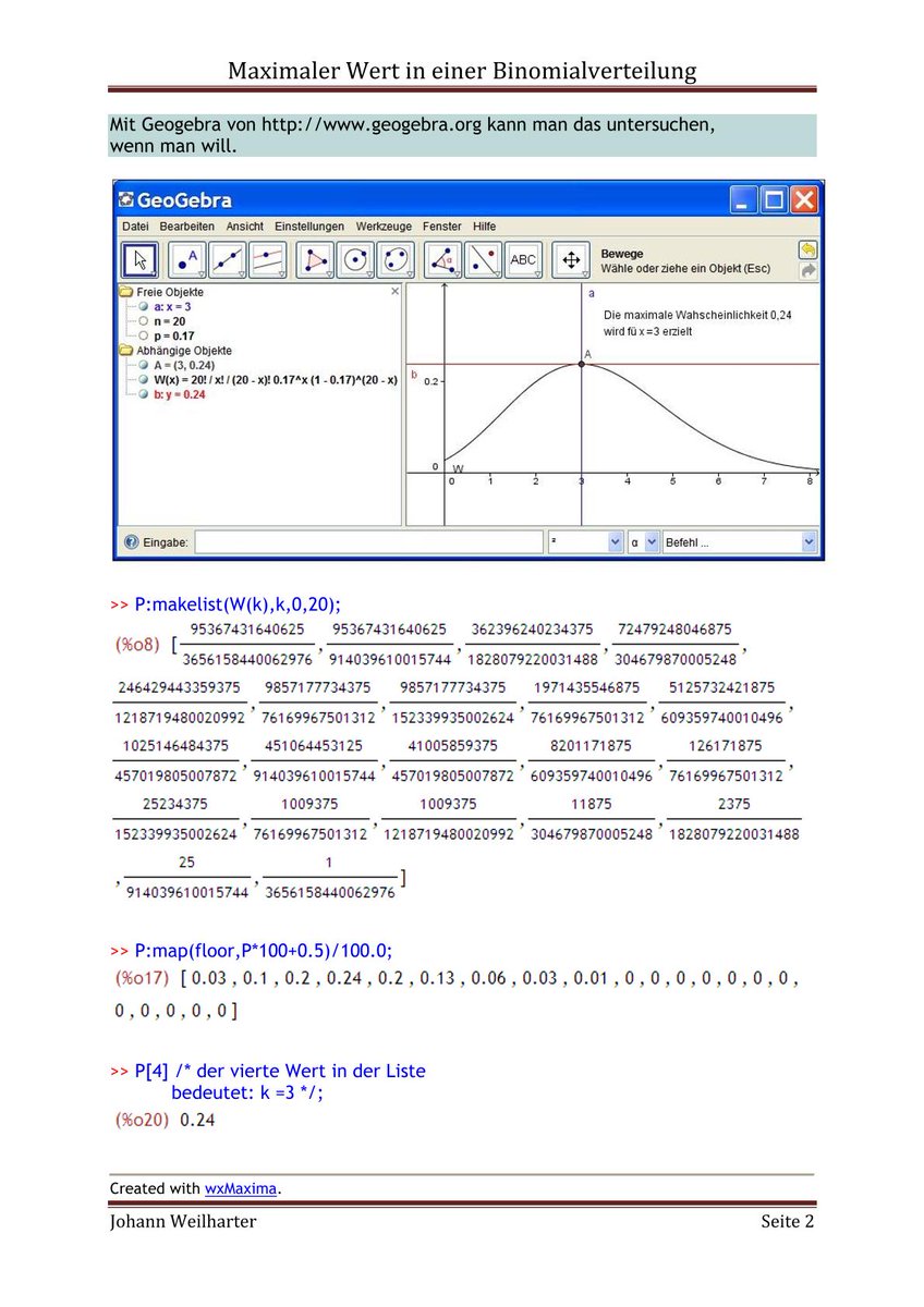 Etwas Binomialverteilung.