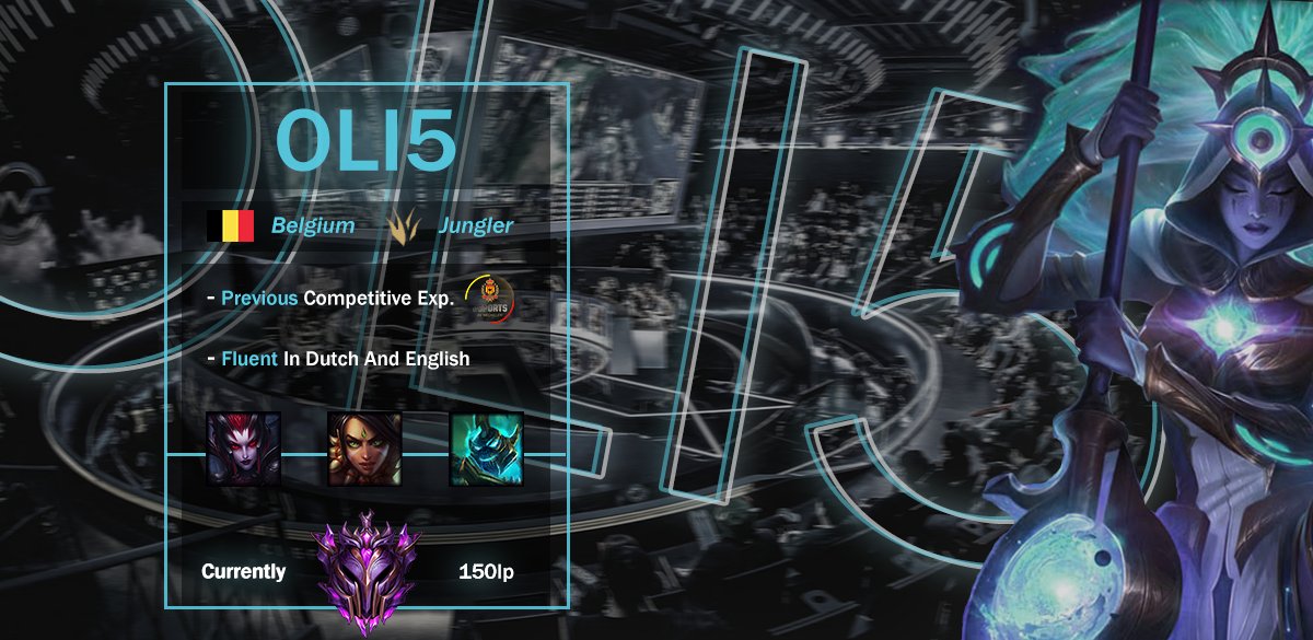 Although I'm still playing for <a href="/KVM_Esports/">KVM Esports</a>, I want to look into other options. 

-Wide champ pool
-Competitive experience
-Flexible and hungry to improve
-Fluent in English and Dutch

Always open for a chat so contact me via DM or Discord
RT's appreciated ❤️