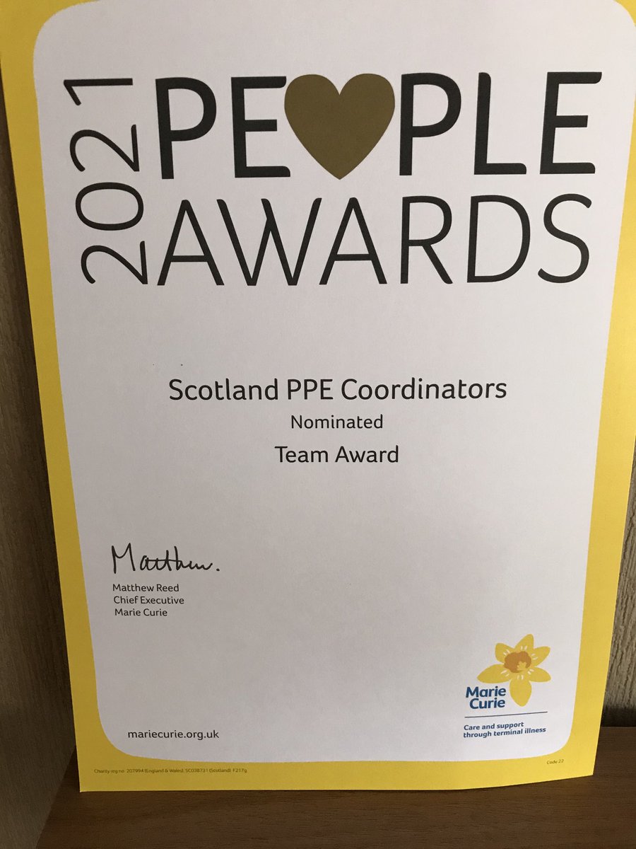 Lovey surprise in the post today- team award nomination ⁦<a href="/mariecurieuk/">Marie Curie</a>⁩ So nice to be appreciated ⁦<a href="/JoanneJohnsonx/">JOANNE JOHNSON</a>⁩ #teamwork