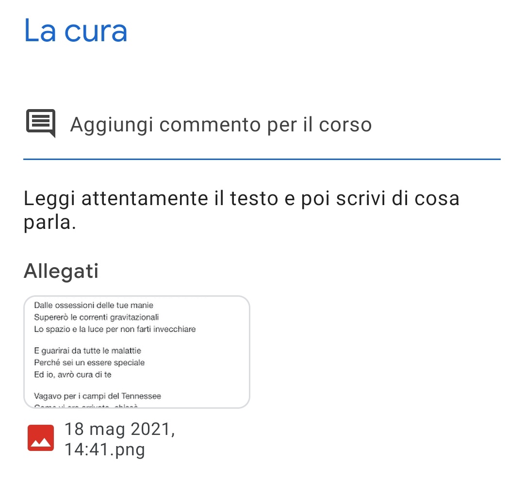 F3abiana's tweet photo. la nostra professoressa di italiano ci ha lasciato questo come compito, non lo so ma lo trovo in gesto troppo carino🥺
#Battiato https://t.co/sP3utpmJTn