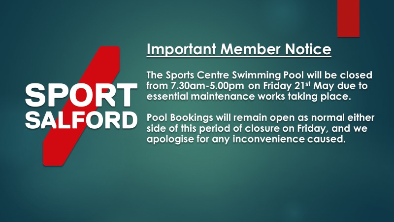 Important Member Notice regarding the Swimming Pool on Friday 21st May