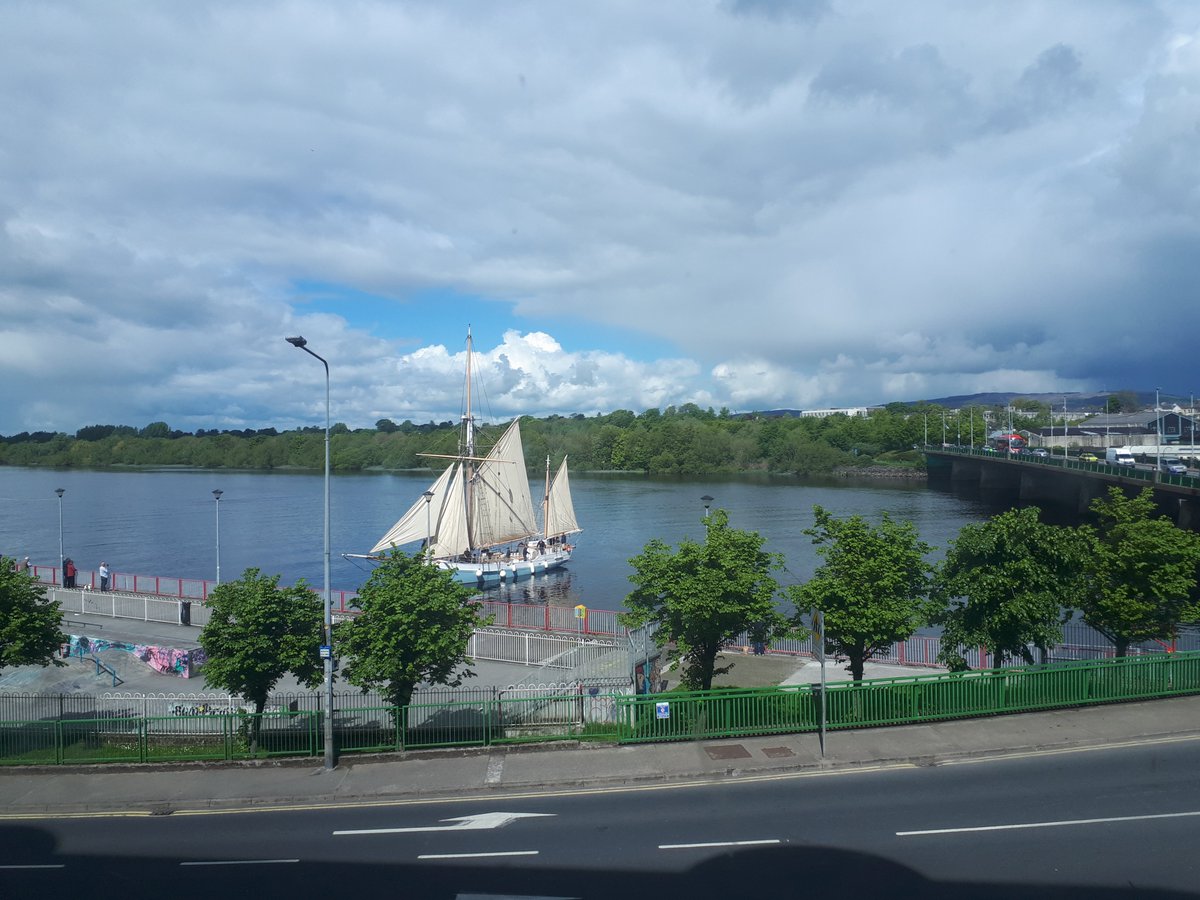Nick468official's tweet photo. Not often a view like this comes your way! Welcome the Ilen to #Limerick! ⛵ https://t.co/lmecjraodE