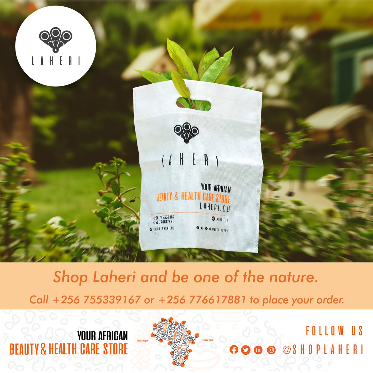 shopLaheri's tweet photo. We're playing our part towards the #TaasaObutonde cause as beauty entrepreneurs by retailing organic products packaged in biodegradable material.
#GoNatural #GoAfrican #GoToxicfree #ShopLaheri https://t.co/Vb7crspwGS