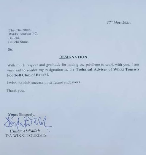 Just In

Coach Usman Shariff Abdallah resigns his appointment as Head Coach <a href="/WikkiTouristFC/">Wikki Tourists FC</a> with immediate effect.