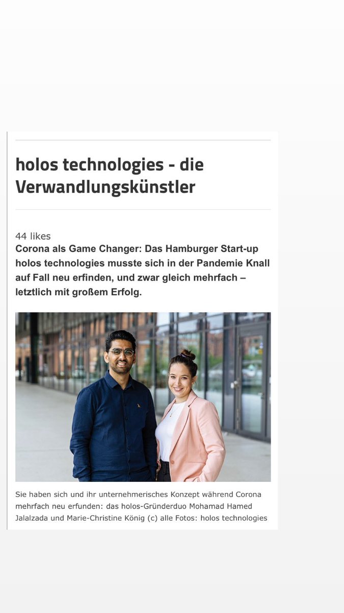 Der Artikel über unseren steinigen Weg während der Corona-Krise und unsere Verwandlung ist nun online im @starting_up Magazin. Wir sind sehr stolz 💪🏻☺️ Für mehr Infos, gibts hier den Link: starting-up.de/geschaeftsidee… #startup #nevergiveup #startupmindset #hoλos