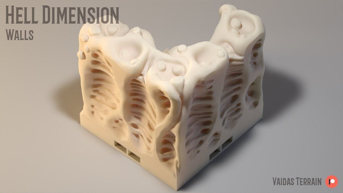 The cool thing about these irregular shapes is that it hides seams between pieces really well. You can kind of see it in renders but is completely invisible when you print it.

#DnD #ttrpg #ttrpgfamily #ttrpgsolidarity #Pathfinder #DnD5e #terrain #3Dprinting