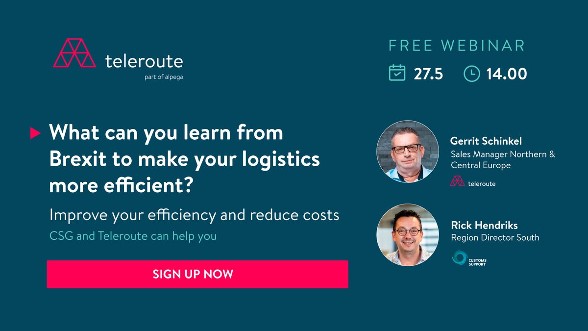 Don't miss our next webinar about Brexit's impact on the transport industry and will show you how to improve your transport business’s efficiency and reduce costs.

Register for FREE here: alpega.me/brexit_webinar

#logistics #supplychain #business #transportation #freewebinar