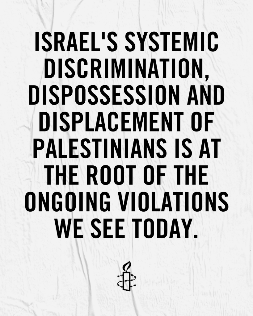 The US must urge Israel to address root causes and stop the cycle of impunity.

Join people around the world calling for an end to the cycles of violations and injustice: amn.st/6013yDXed