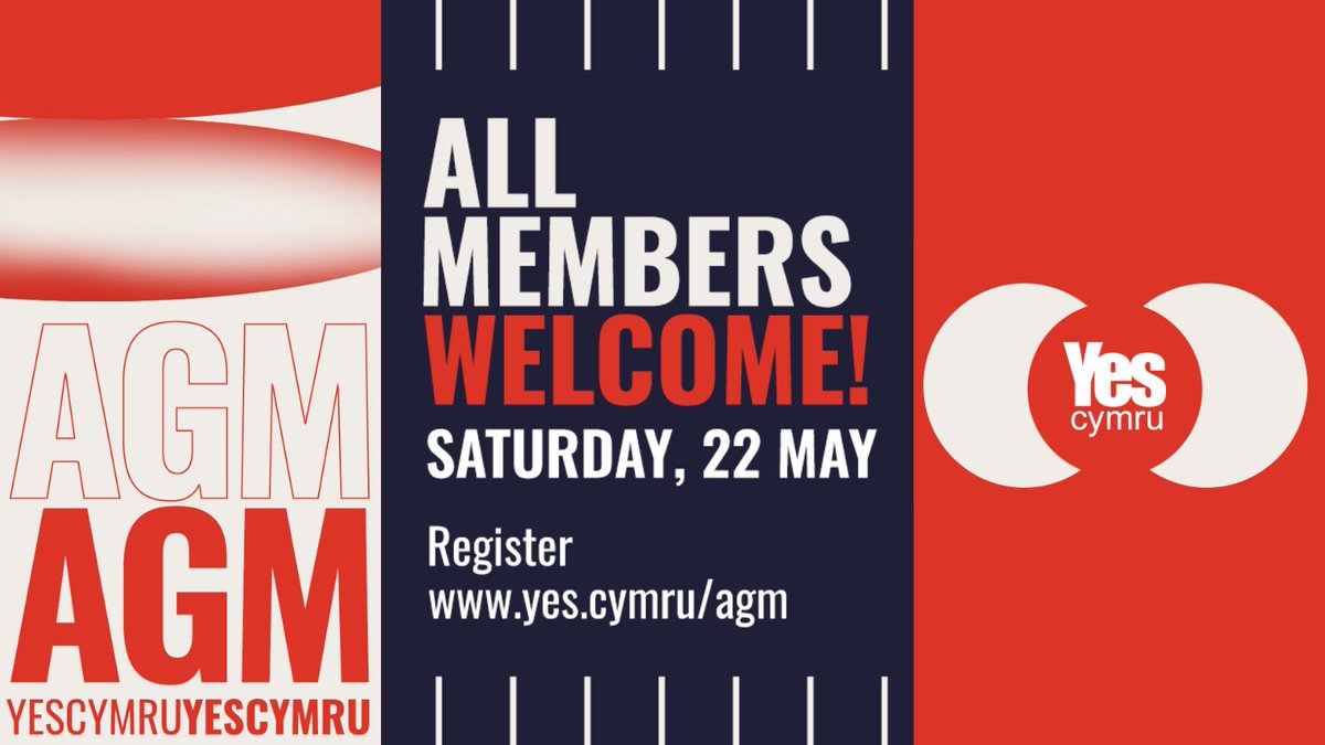 YesCymru's tweet photo. Members! You will need to register by 11.59pm TOMORROW NIGHT (Wednesday 19 May) to be able to attend the AGM. You can do so on our website: https://t.co/4uf3NV74kB https://t.co/dknzebWBp2