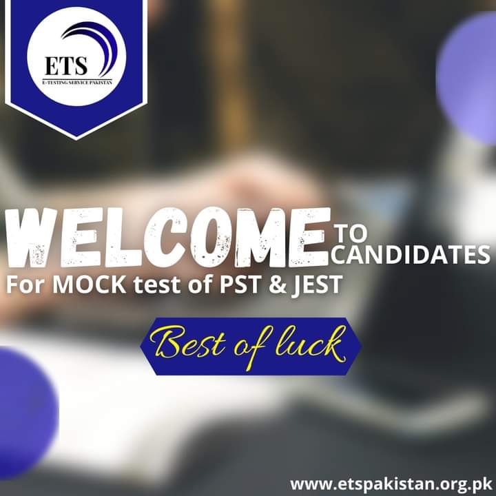 ETestingServic1's tweet photo. Ladies &amp; Gentleman

Candidates are welcomed by ETS Pakistan for PST and JEST Mock test. 
Hope this will help you a lot in your Actual  test.

PST Mock Test time : 
05:00 to 07:00pm
JEST Mock Test time:
08:00 to 10:00pm
Date 18may 2021

Best Wishes. https://t.co/f9CLn6e4bZ