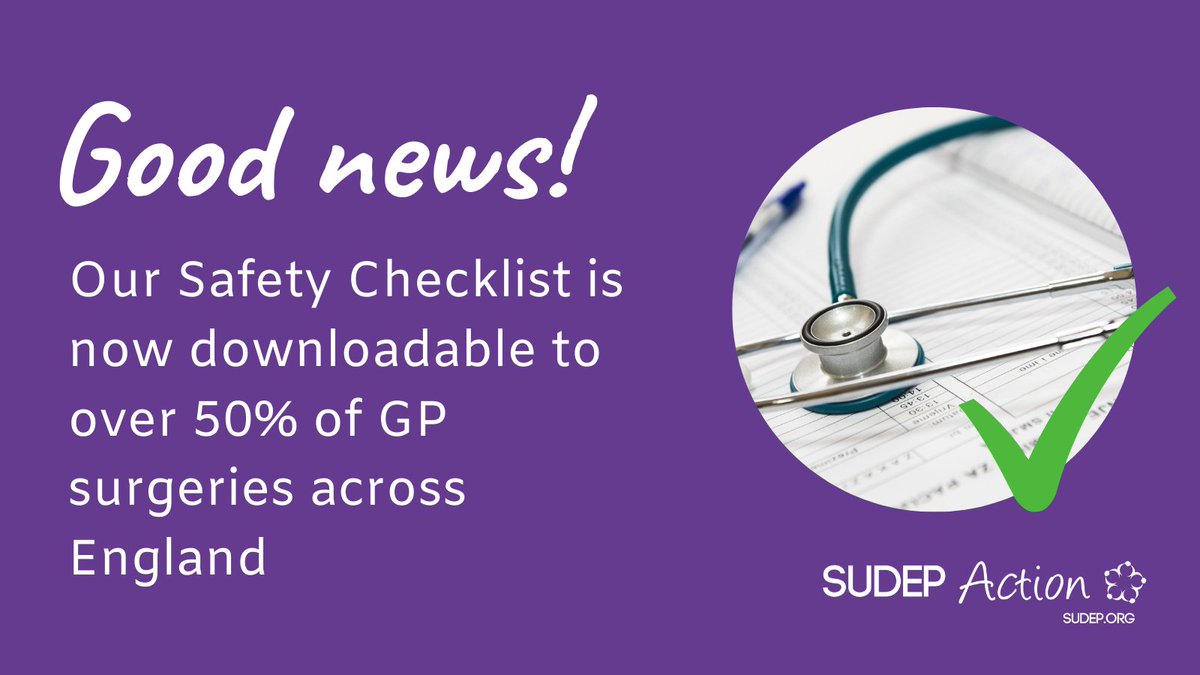 Thanks to a collaboration with @Ardens_Health, SUDEP Action is now able to make the SUDEP & Seizure Safety Checklist instantly downloadable to over 50% of GP surgeries across England. Read more about this: bit.ly/3tZWuIP #SUDEPandSeizureSafetyChecklist #Epilepsy