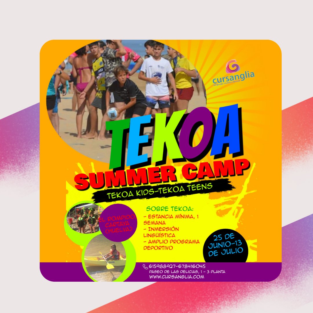 CURSANGLIA's tweet photo. 🏕️TEKOA SUMMER CAMP🏕️

Desde Cursanglia ofrecemos este campamento para que sus hijos pasen un verano inolvidable y se adentren en una inmersión lingüística real 🌄

Si quieres saber más, visita https://t.co/1FEaXKvSa1 https://t.co/YImiVmwhGu