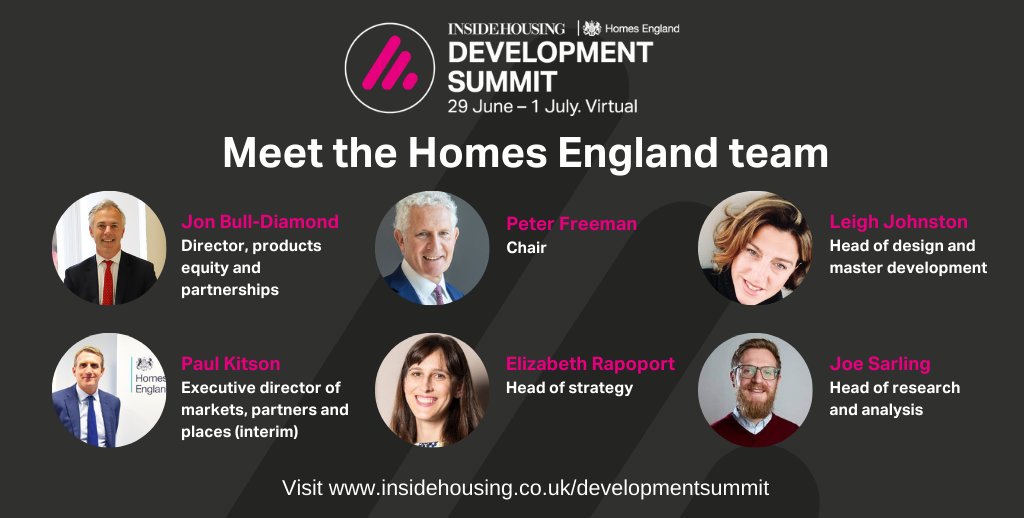 This glamorous bunch of Homes England experts will be speaking at the Development Summit at the end of June.

Sign up now to hear from them and many others! 

rb.gy/wrgypu

#MakingHomesHappen