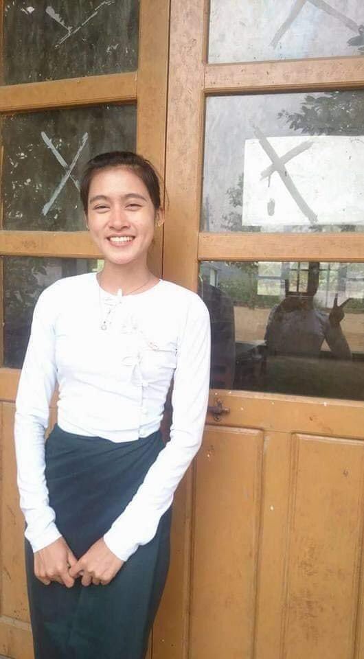 A school in South Dagon were set on fire and other teachers are complaining that fire are made by a teacher in photo is in CDM movement. She was detained and Pray for her to be safe and for the justice #May18Coup #WhatIsHappeningInMyanmar