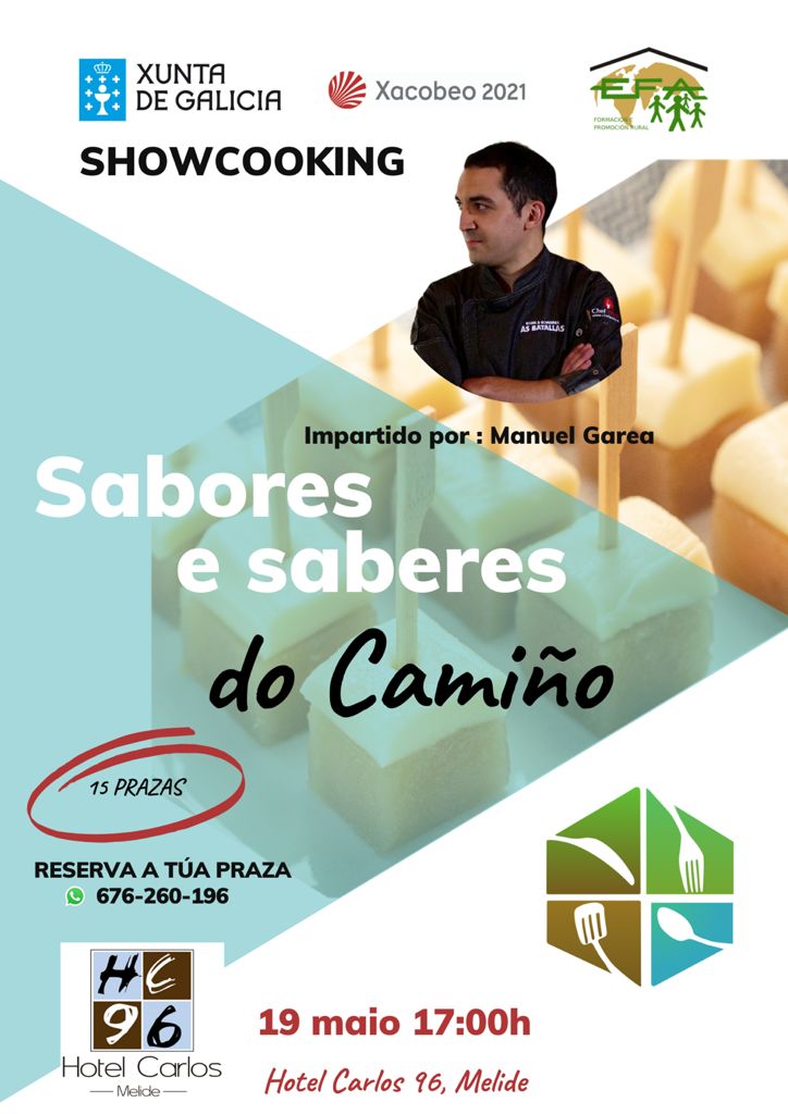 #SaboreseSaberesdoCamiño ten unha nova cita coa nosa riqueza gastrocultural mañá en #Melide. Da man de <a href="/manu_garea/">Manuel Garea</a> disfrutaremos dos sabores e saberes da nosa terra. 
#promociónrural #efasdeGalicia #oteuxacobeo <a href="/camino_xacobeo/">Camino Xacobeo</a> <a href="/Xunta/">Xunta de Galicia</a>