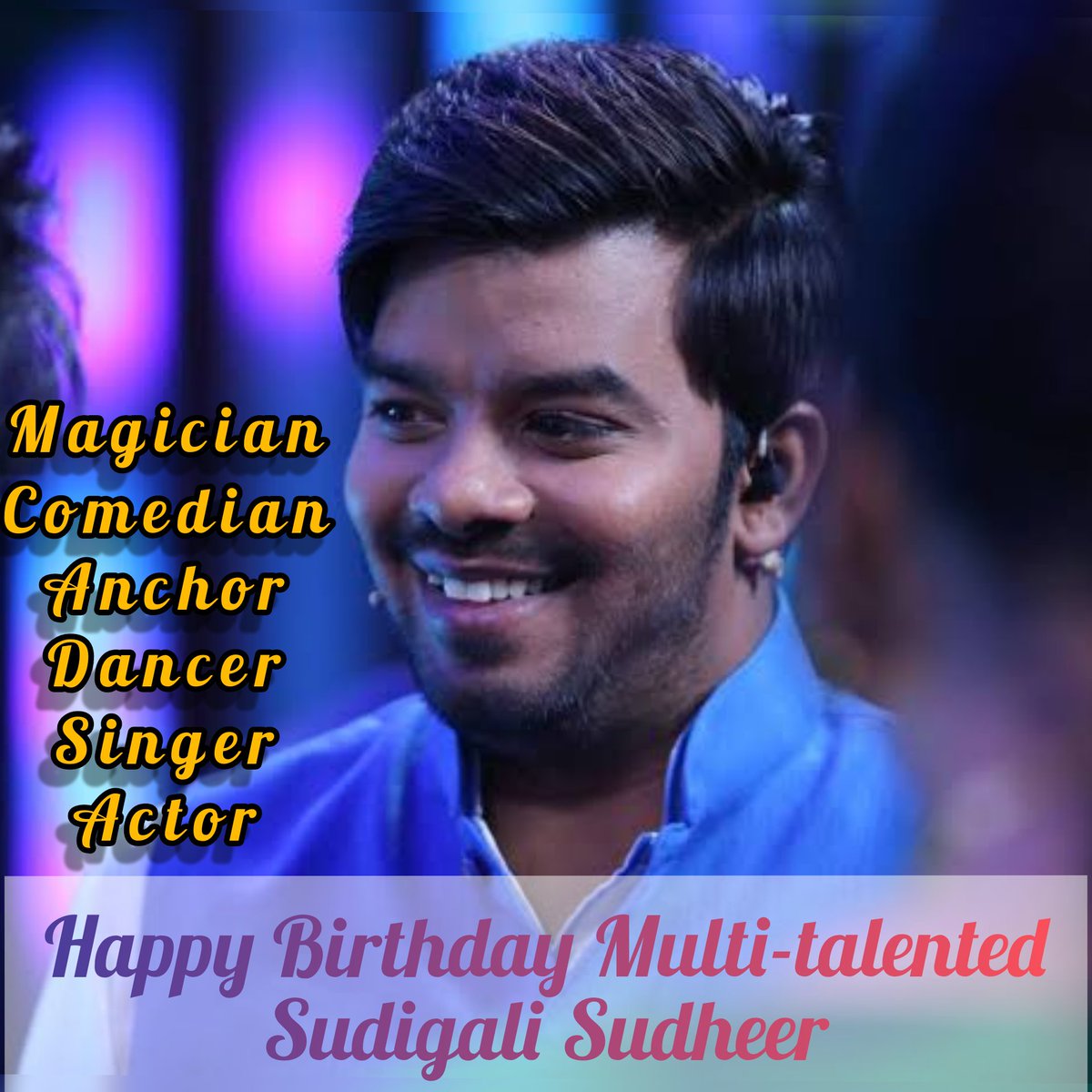 PradeepSarithaM's tweet photo. Very happy birthday to multitalented, downtoearth, small screen hero @sudheeranand garu🤗💐❤️ 

#HBDSudigaliSudheer #SudigaliSudheer @SudheerAnandFC @TrendsSudheer https://t.co/nms4HyThk7