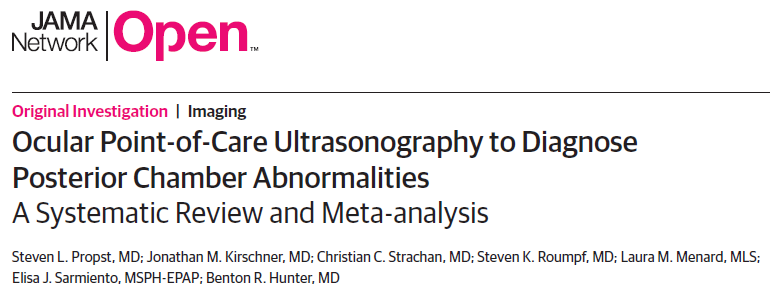 IUSM Emergency Medicine (@iusm_em) on Twitter photo Check out this systematic review on using ocular POCUS to diagnose posterior chamber abnormalities from IUEM's Dr. Ben Hunter and colleagues. bit.ly/3ysDlSy
<a href="/IUMedSchool/">IU School of Medicine</a> <a href="/JAMANetworkOpen/">JAMA Network Open</a> Check out this systematic review on using ocular POCUS to diagnose posterior chamber abnormalities from IUEM's Dr. Ben Hunter and colleagues. bit.ly/3ysDlSy
<a href="/IUMedSchool/">IU School of Medicine</a> <a href="/JAMANetworkOpen/">JAMA Network Open</a>