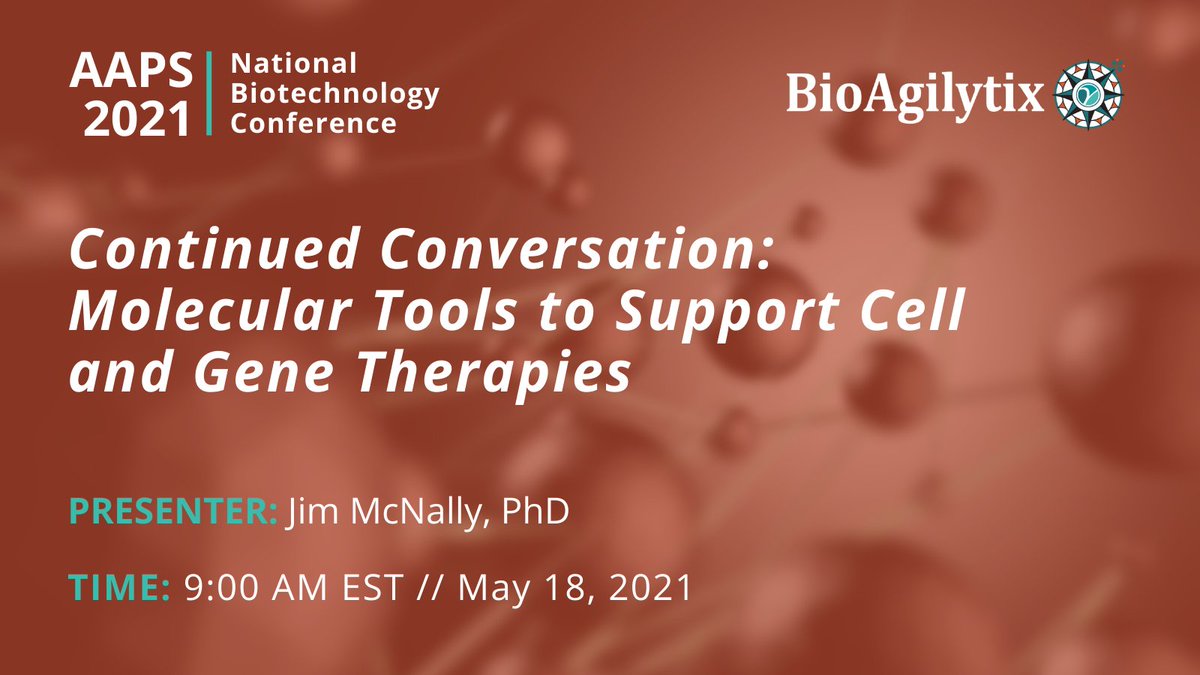 BioAgilytix (@bioagilytix) on Twitter photo Attending the <a href="/AAPSComms/">American Association of Pharmaceutical Scientists</a> NBC conference? Virtually join others working in the highly specialized space of cell & gene therapy programs & share your experiences! <a href="/JMcNally_BAL/">Jim McNally</a> will moderate a session TODAY at 9 AM EST. Learn more here: bit.ly/3vLRnwc Attending the <a href="/AAPSComms/">American Association of Pharmaceutical Scientists</a> NBC conference? Virtually join others working in the highly specialized space of cell & gene therapy programs & share your experiences! <a href="/JMcNally_BAL/">Jim McNally</a> will moderate a session TODAY at 9 AM EST. Learn more here: bit.ly/3vLRnwc