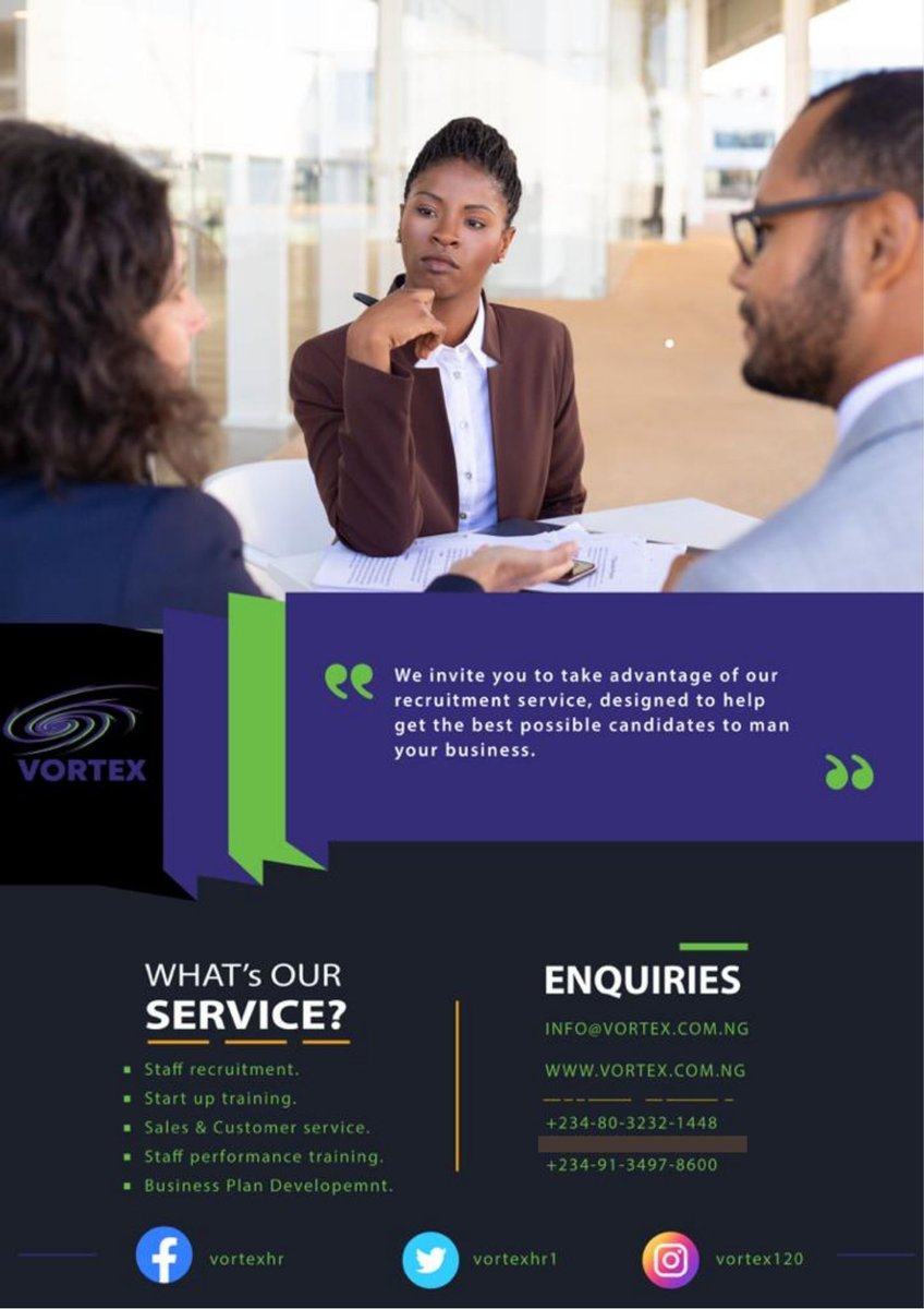vortexhr1's tweet photo. Vortex connects the world’s professionals to make them more productive and successful.
Visit: https://t.co/OPR8hylhU0 or mail hr@vortex.com.ng
Contact us on: +2348032321448, 09134978600 https://t.co/StZ1U2MUeh