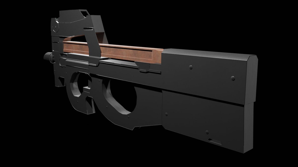 HolyLordRed's tweet photo. Modeled a P90.

#Roblox #RobloxDev #blender #Blender3d #b3d https://t.co/OiyhBPGFNf