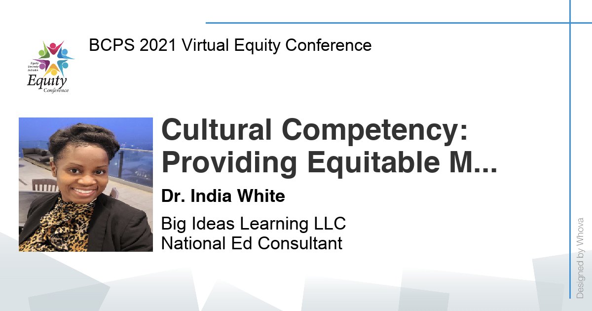 Please join Big Ideas Learning's Dr. India White for her session on promoting equity in the math classroom at Broward County's 2021 Equity Conference. Conference is both June 11 and June 18.  <a href="/BigIdeasMath/">Big Ideas Learning</a>  <a href="/browardschools/">Broward County Public Schools</a> <a href="/FCTMath/">FCTM</a>