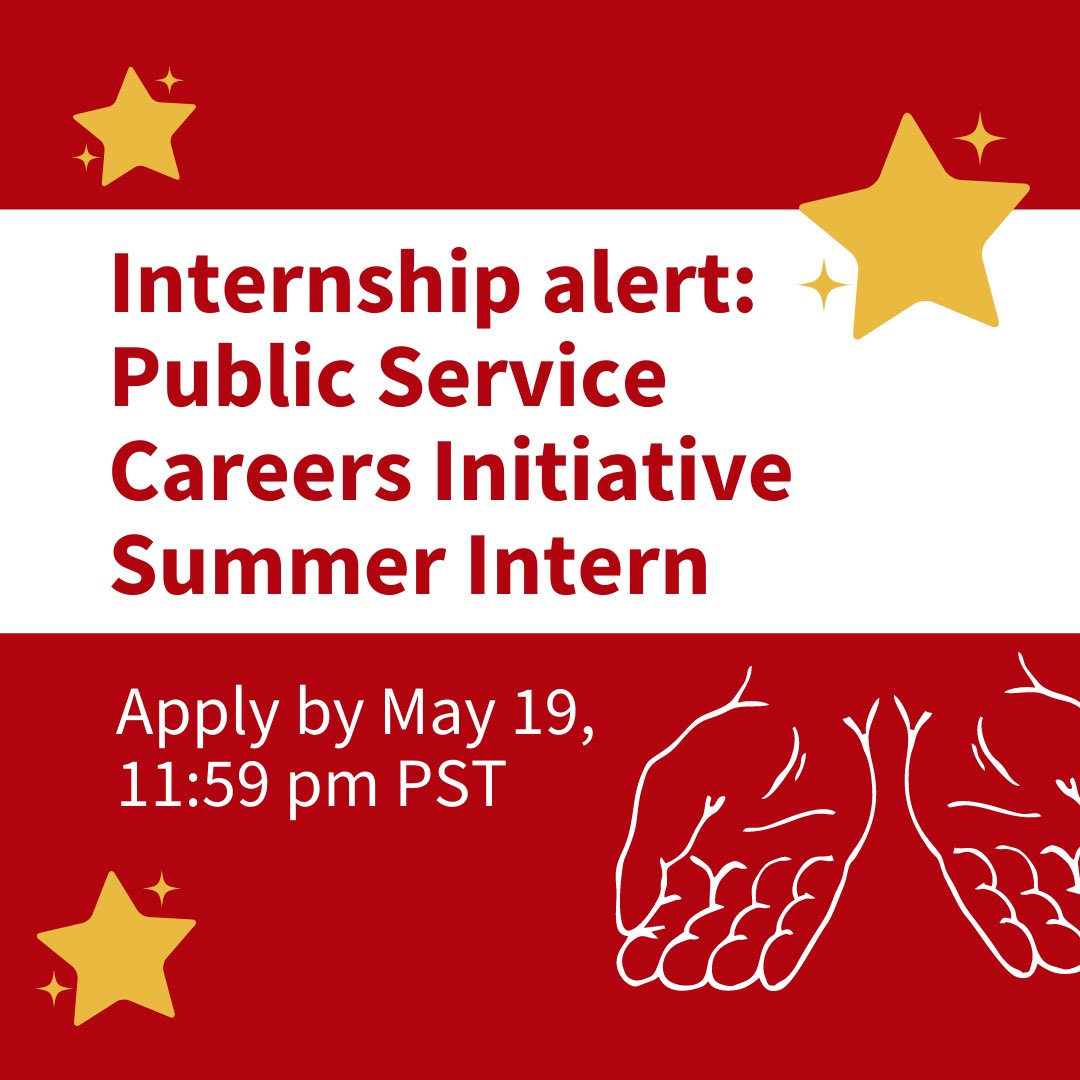 Join the Public Service Careers Initiative as a summer intern working with BEAM and <a href="/haascenter/">Haas Center</a>. The intern will work 10 to 20 hours per week during the summer and is paid. Please apply here by Wednesday, May 19th at 11:59PM: forms.gle/KJKW76BzBV1i5c…