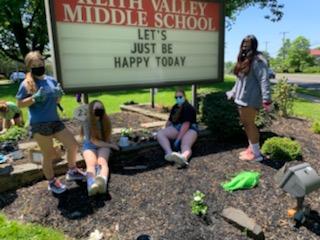 JKircher007's tweet photo. A special shout out and THANK YOU to the KVMS @nhs_njhs chapter for their volunteer work in planting flowers all around KV! Our grounds look amazing and we are truly grateful for your outstanding service and leadership! https://t.co/IGL0npoK3p