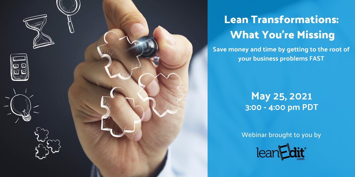 leanchatman's tweet photo. Wondering why your #leantransformation keeps failing?

We have the missing piece to your strategy and we want to tell you NEXT WEEK! 

Join us on May 25th from 3:00 - 4:00 PM PDT to successfully complete your lean transformation. 

Get your ticket here: https://t.co/ZLNFfV9lfk https://t.co/sUEtYH9FpA