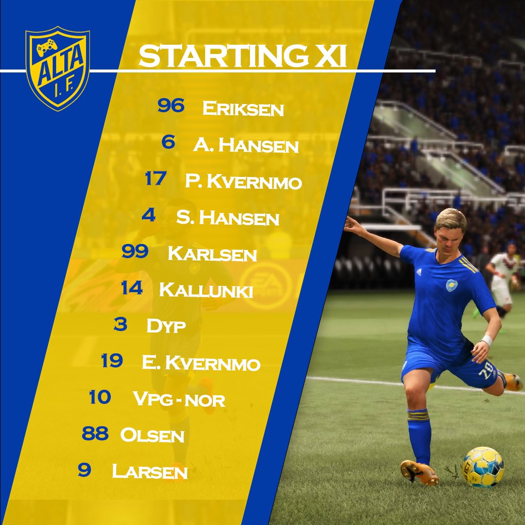 Match DAY💪
Dagen kamper i <a href="/ARCTICACL/">Arctic League</a> å <a href="/OfficialVPG/">Virtual Pro Gaming</a> 

ACL 20:40 <a href="/KlevenEsport/">Kleven Esport</a> 
ACL 21:00 <a href="/FFK_Esport/">FFK Esport</a> 
ACL 21:20 <a href="/billefjord/">Billefjord Esport</a> 
VPG 21:45 <a href="/FurtiveGames/">Furtive Games</a> 
VPG 22:20 Sikinti City

#stolthetlengstnord 
Stream twitch.tv/kenla89?sr=a