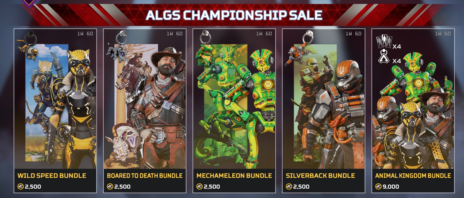 Apex Legends News on Twitter "5 from each bundle (2500 AC) will go