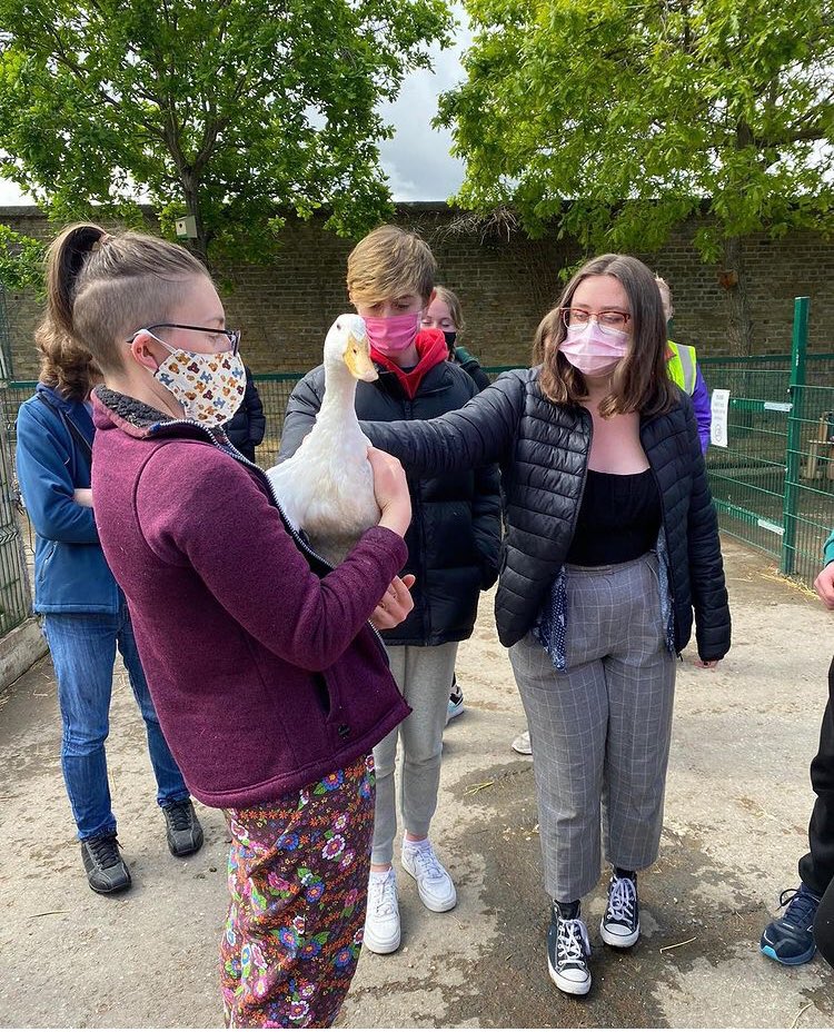 Thank you <a href="/clonturkcc/">Clonturk CC</a> for coming to visit the farm today. #community #cityfarm